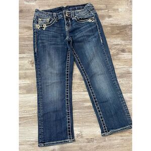 Vigoss New York Capri Jeans Rhinestone Embellished Women’s Juniors size 1/2